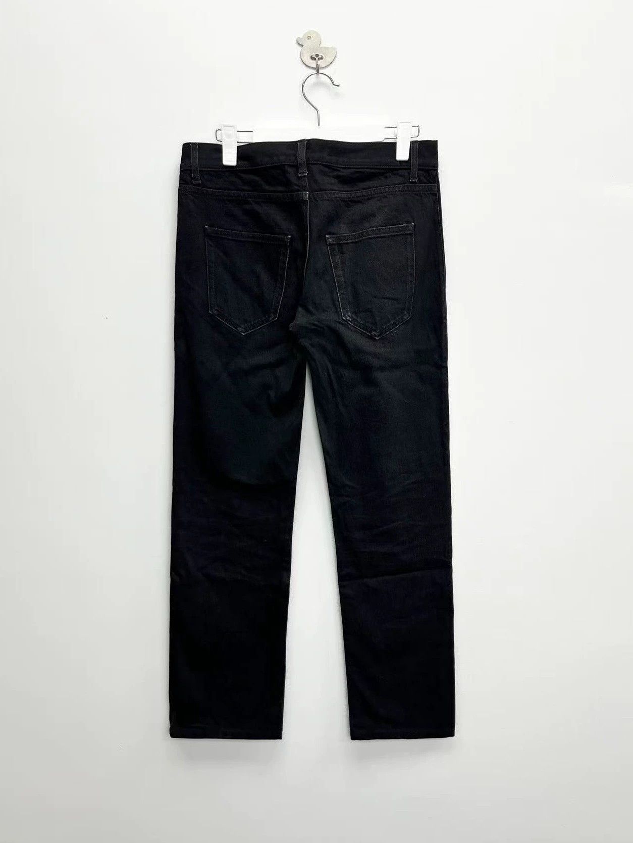 Saint Laurent Paris black distressed straight-leg jeans by saint laurent Size US 30 / EU 46 - 2 Thumbnail