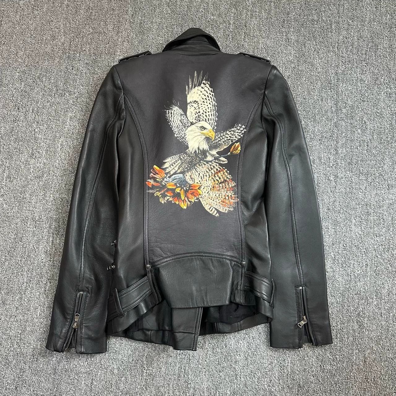 Balmain balmain black eagle leather biker jacket Size S / US 4 / IT 40 - 2 Thumbnail
