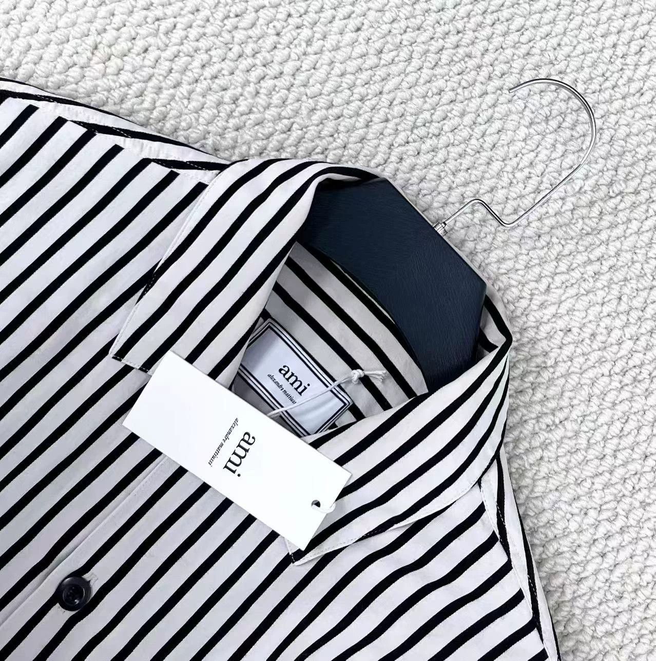 AMI black and white striped short sleeve shirt Size US M / EU 48-50 / 2 - 3 Thumbnail