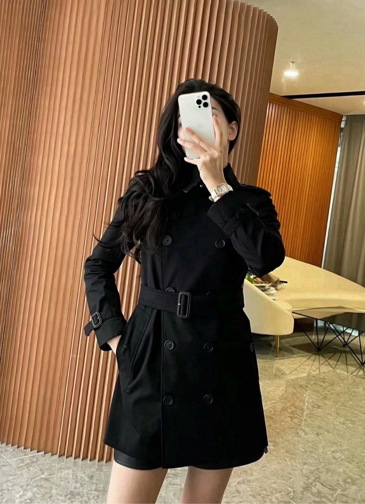 Burberry stylish black double-breasted trench coat Size M / US 6-8 / IT 42-44 - 6 Thumbnail