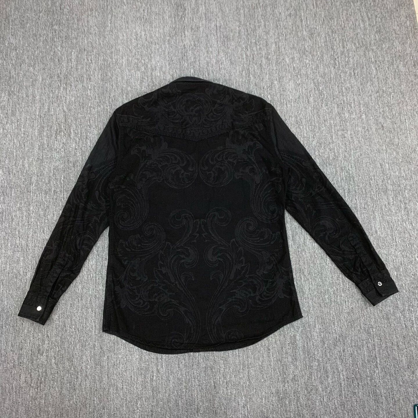 Versace versace black patterned long sleeve shirt Size US M / EU 48-50 / 2 - 2 Thumbnail
