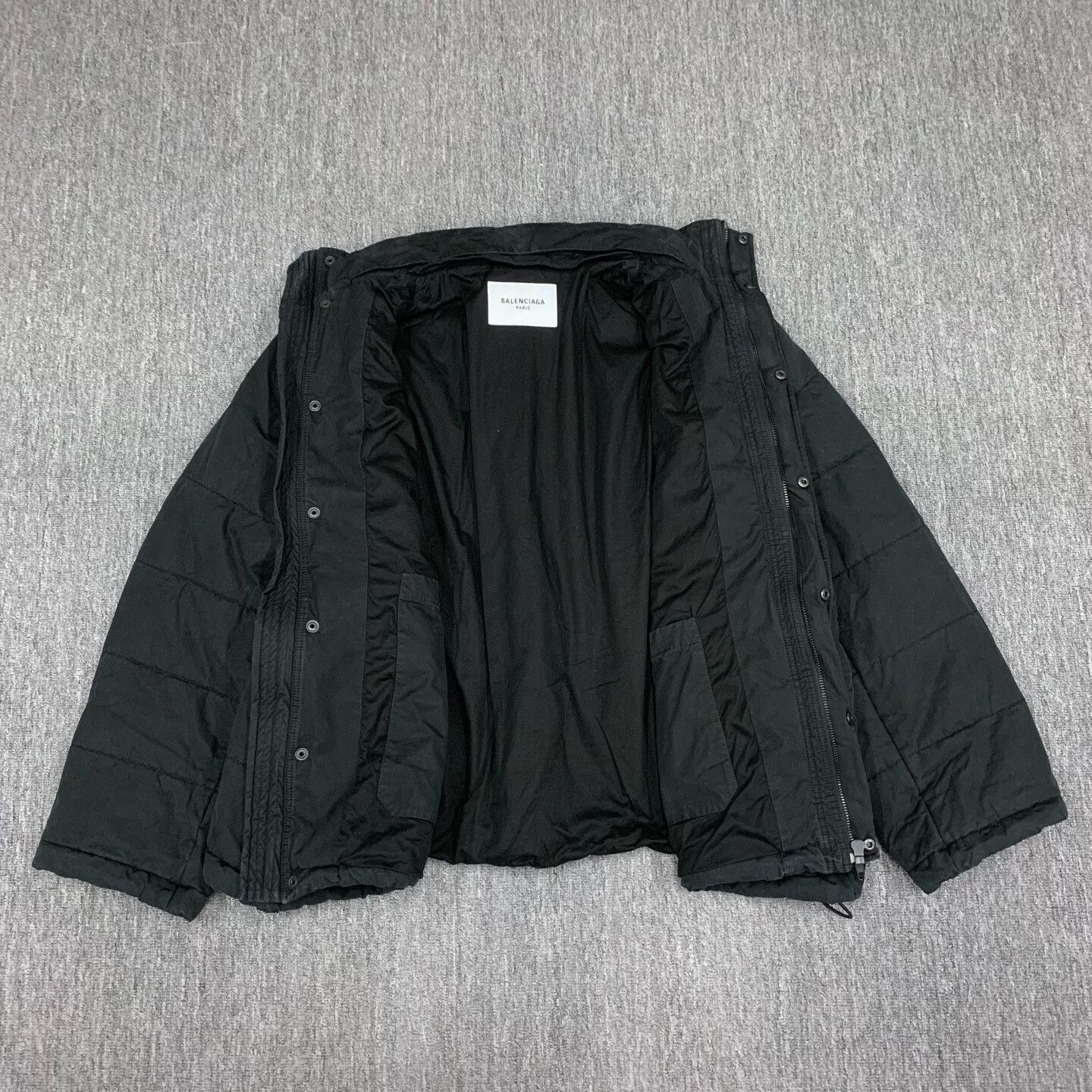 Balenciaga black logo padded coat by Balenciaga Size US M / EU 48-50 / 2 - 8 Thumbnail