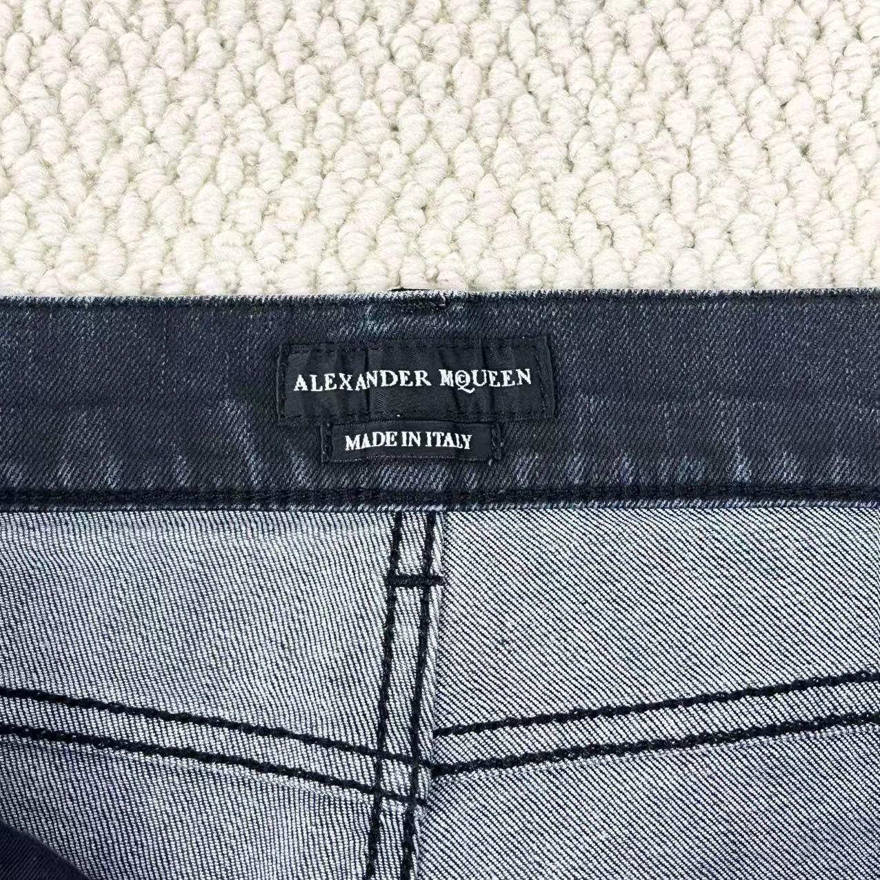 Alexander McQueen black washed side zipper denim pants Size US 44 / EU 60 - 3 Thumbnail