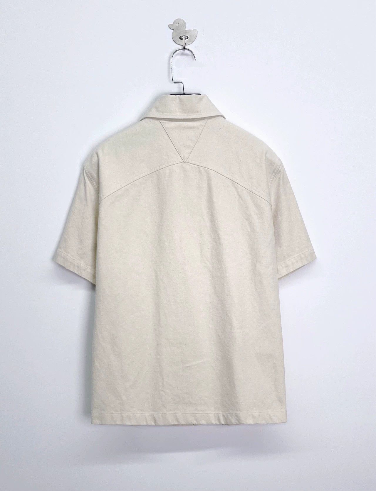 Bottega Veneta Bottega Veneta Beige Linen Short Sleeve Shirt Size L / US 10 / IT 46 - 2 Thumbnail