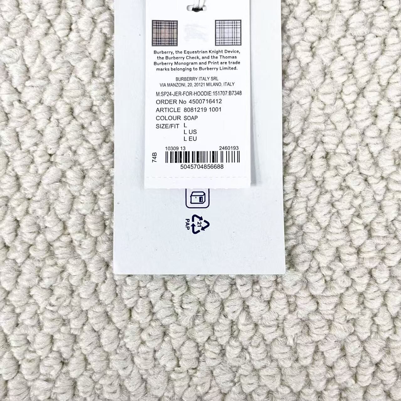 Burberry burberry beige logo hoodie for men and women Size US L / EU 52-54 / 3 - 4 Thumbnail