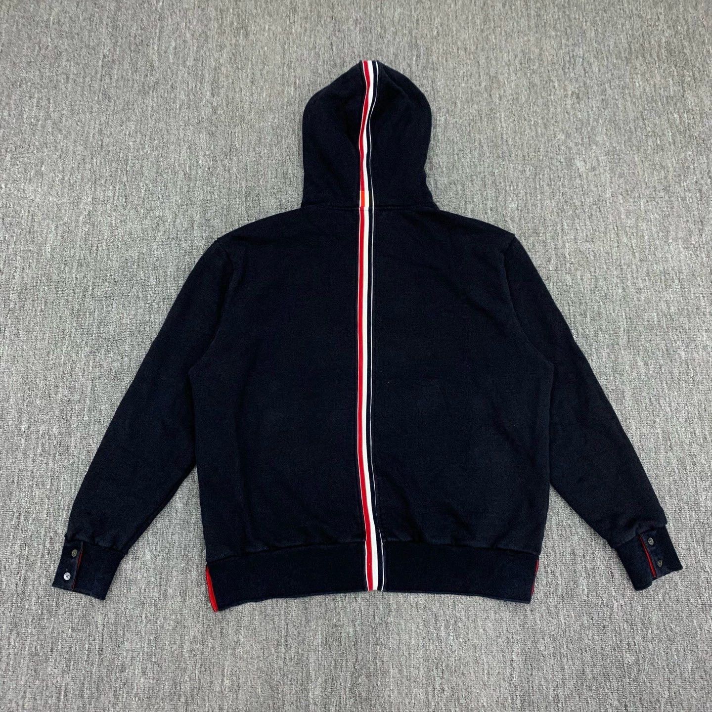 Thom Browne thom browne navy striped hooded sweatshirt Size US L / EU 52-54 / 3 - 2 Thumbnail