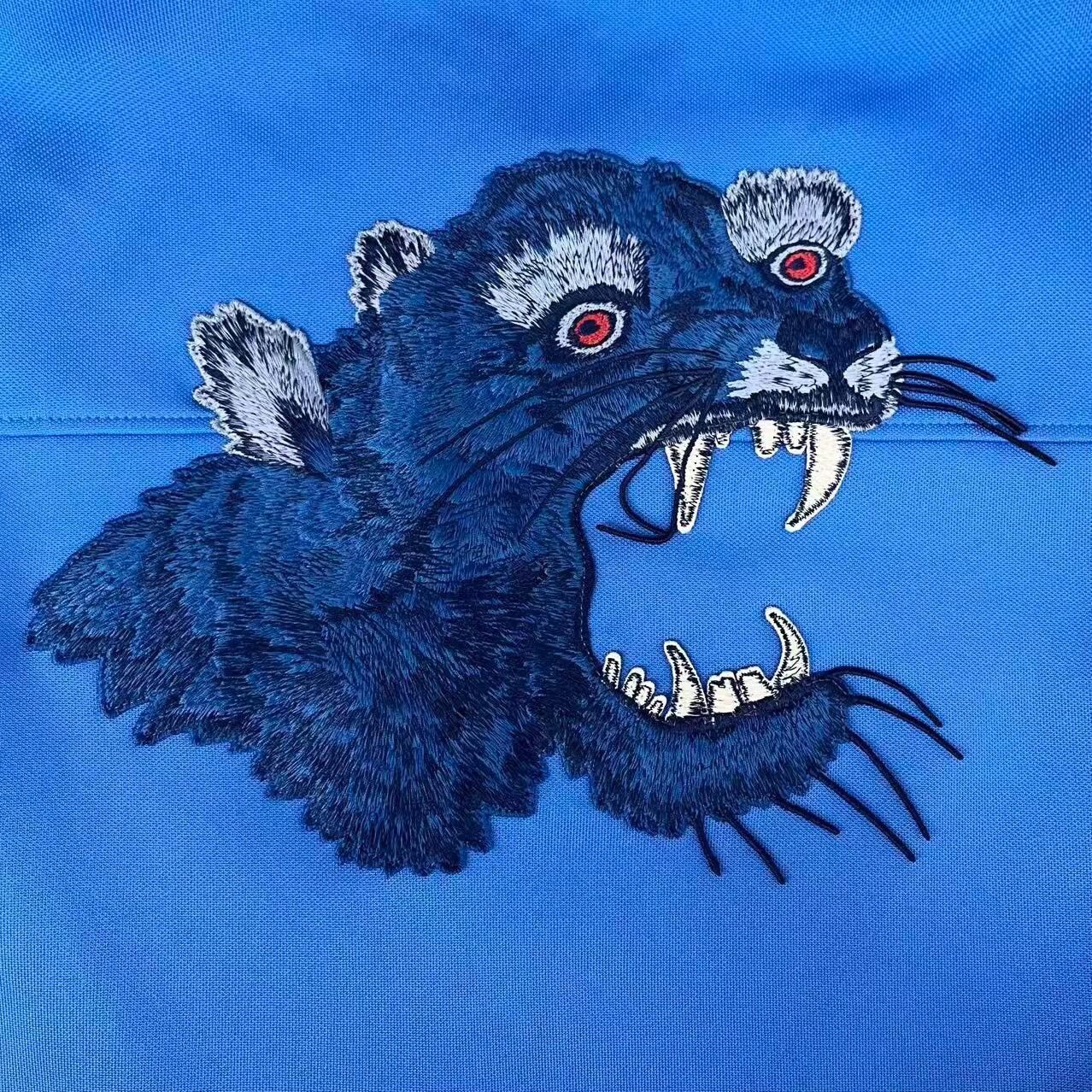 Gucci gucci blue embroidered tiger head zip jacket Size S / US 4 / IT 40 - 4 Thumbnail