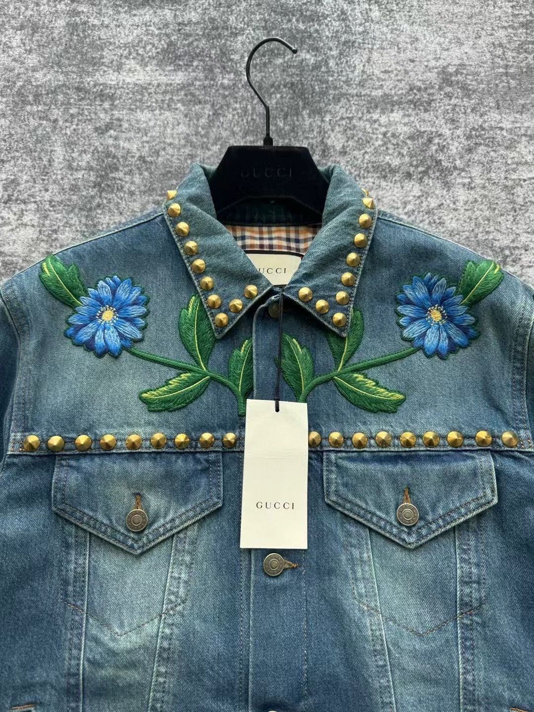 Gucci gucci embroidered denim jacket with studs Size XL / US 12-14 / IT 48-50 - 3 Thumbnail