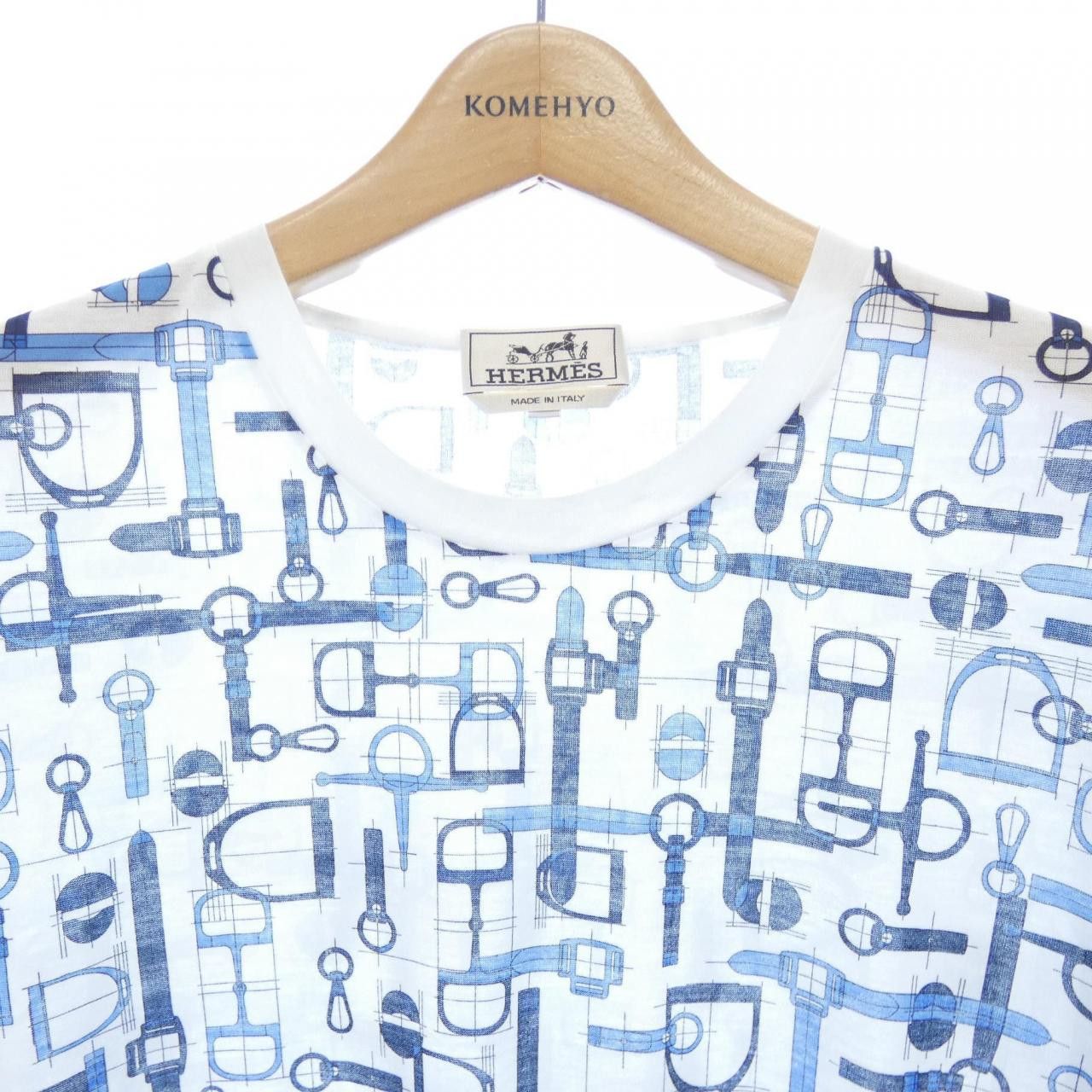Hermes Hermes Hermès LABYRINTHE HORSEBIT S T-shirt Cotton T-Shirts DUTY FREE for USA Size ONE SIZE - 5 Thumbnail