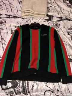 Supreme Striped Pique Crewneck | Grailed