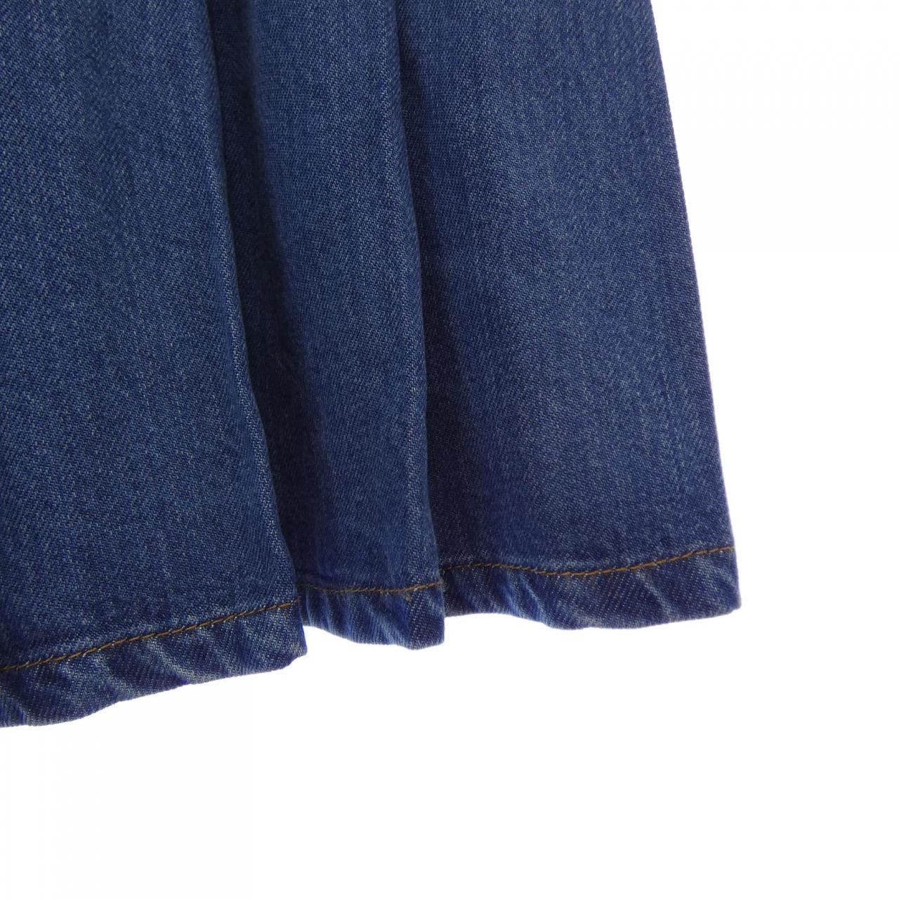 Miu Miu Miu Miu Miu Miu MIU MIU Logo Denim Mini Skirt Denim Skirts GWD329 SOOO 143V DUTY FREE for USA Size ONE SIZE - 6 Thumbnail