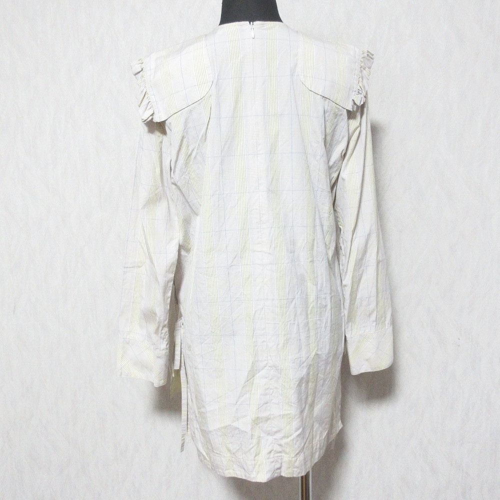 Other Other yori Frill Shoulder Check Blouse Others Tops YR1921-012SP DUTY FREE for USA Size ONE SIZE - 2 Thumbnail