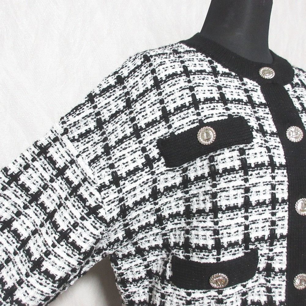 Other Other Diagram Check Crew Knit Cardigan Others Tops 0323453116 DUTY FREE for USA Size ONE SIZE - 4 Thumbnail