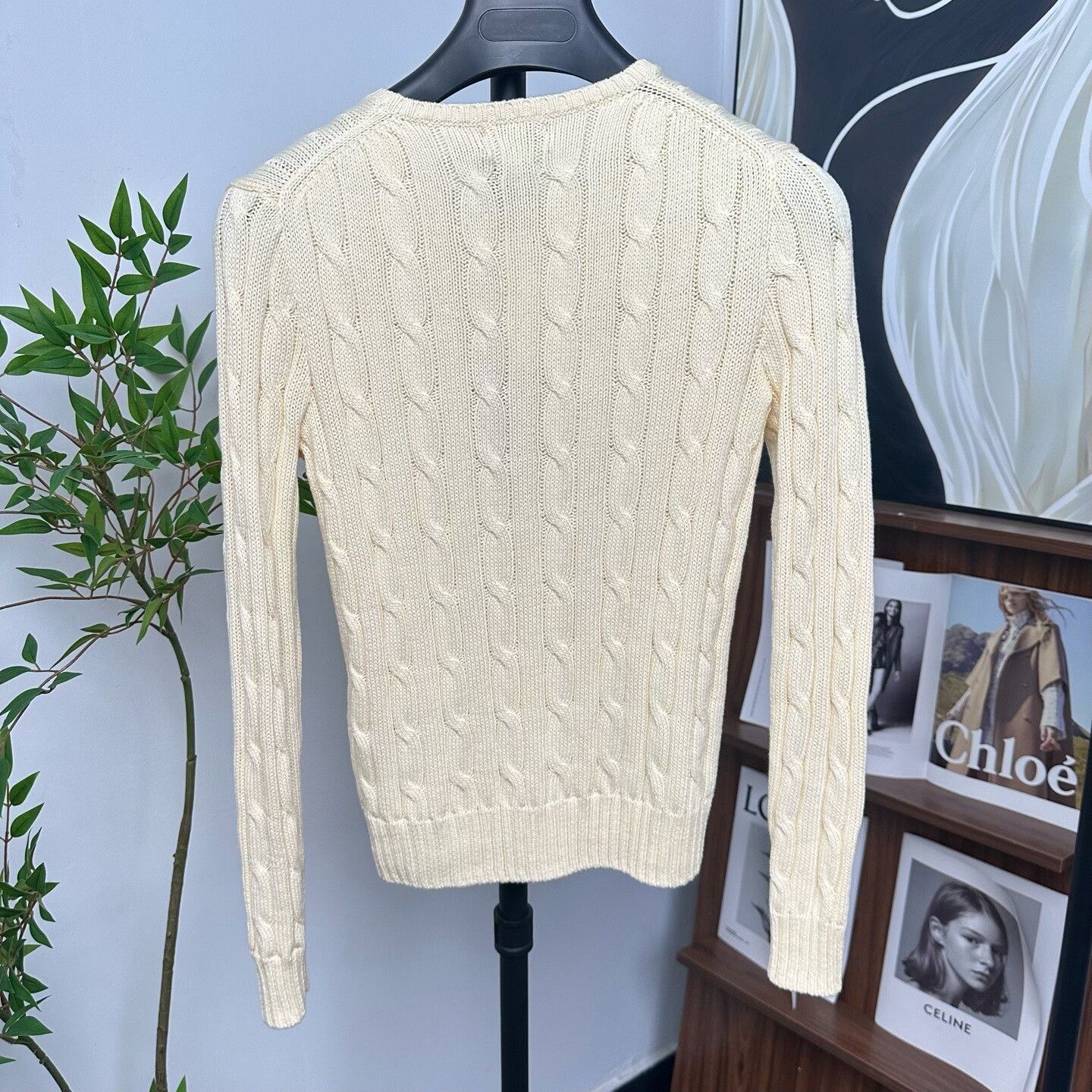 Ralph Lauren Purple Label beige long sleeve knit top by Polo Ralph Lauren Size S / US 4 / IT 40 - 2 Thumbnail