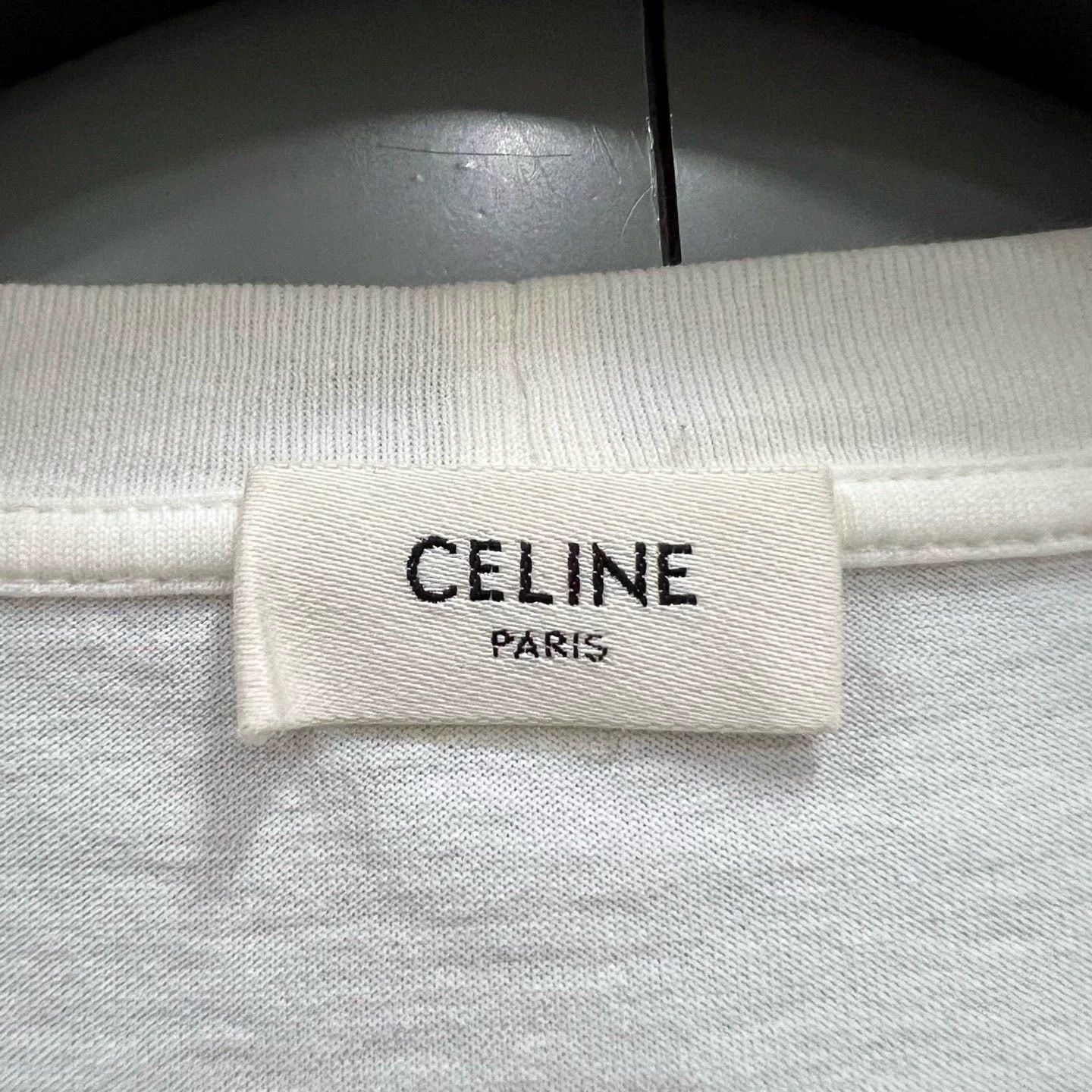 Celine celine white studded logo short sleeve tee Size L / US 10 / IT 46 - 3 Thumbnail