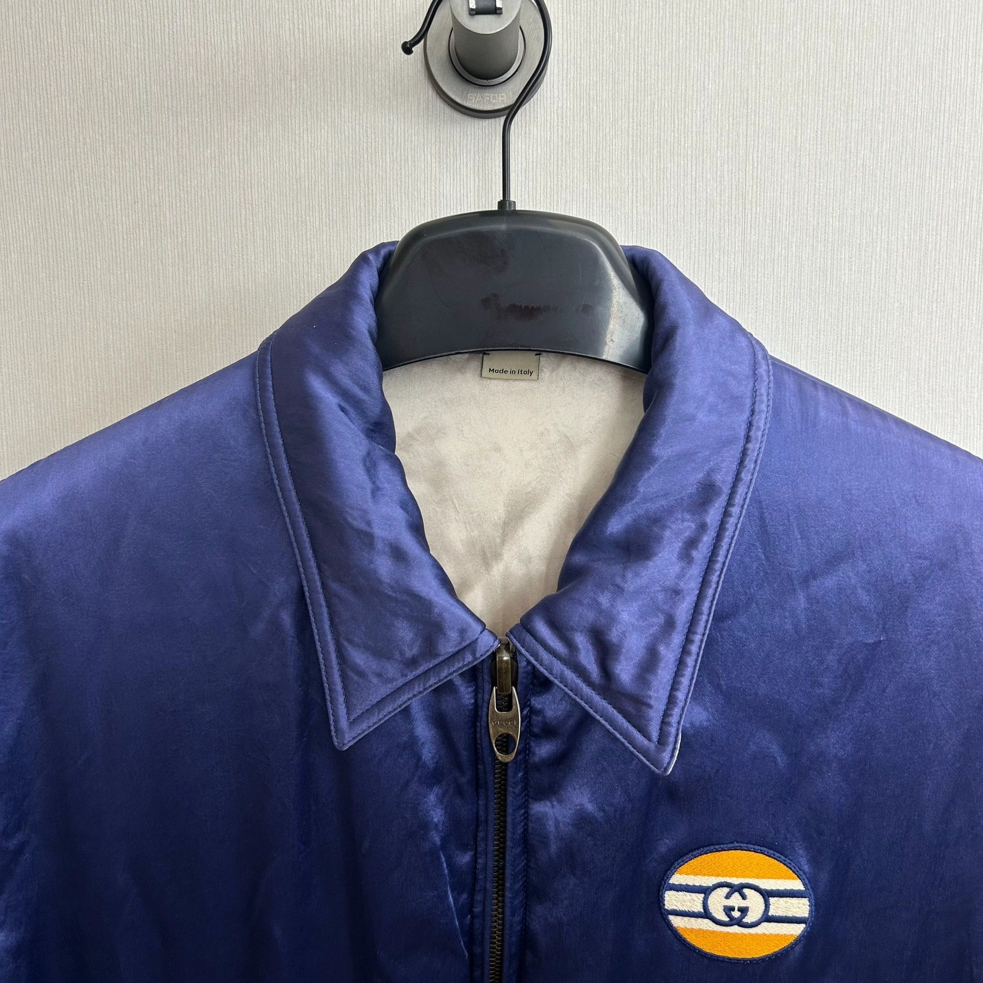 Gucci blue silk reversible jacket by Gucci Size US M / EU 48-50 / 2 - 2 Thumbnail