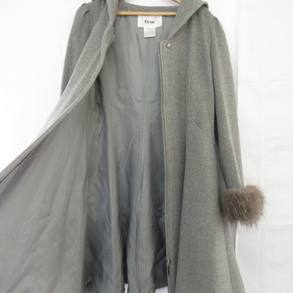 Other Other Rene Fox Fur Angora Wool Princess Coat Natural Material Outerwear DUTY FREE for USA Size ONE SIZE - 5 Thumbnail