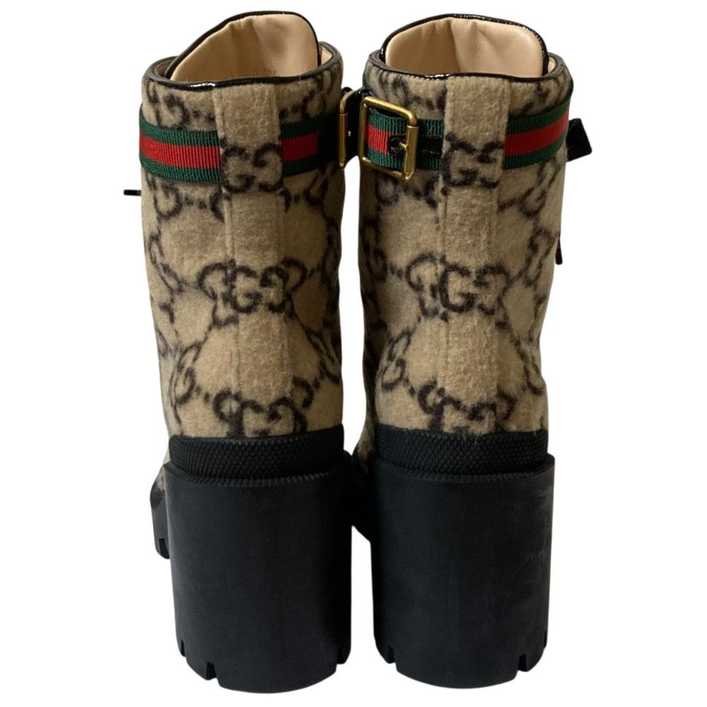 Gucci Gucci Gucci GG Wool Ankle Boots Natural Material Shoes 583349 DUTY FREE for USA Size ONE SIZE - 4 Thumbnail