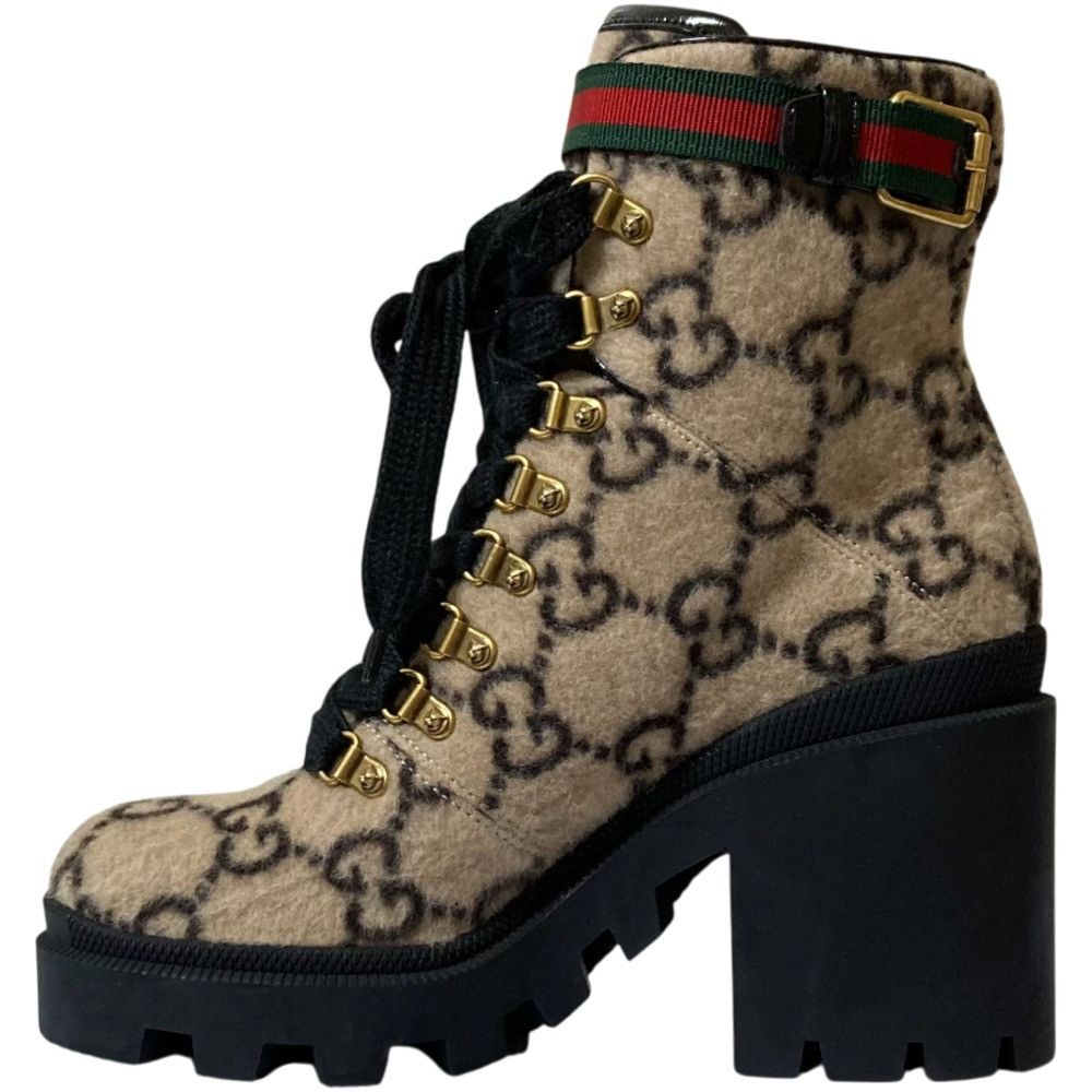 Gucci Gucci Gucci GG Wool Ankle Boots Natural Material Shoes 583349 DUTY FREE for USA Size ONE SIZE - 5 Thumbnail