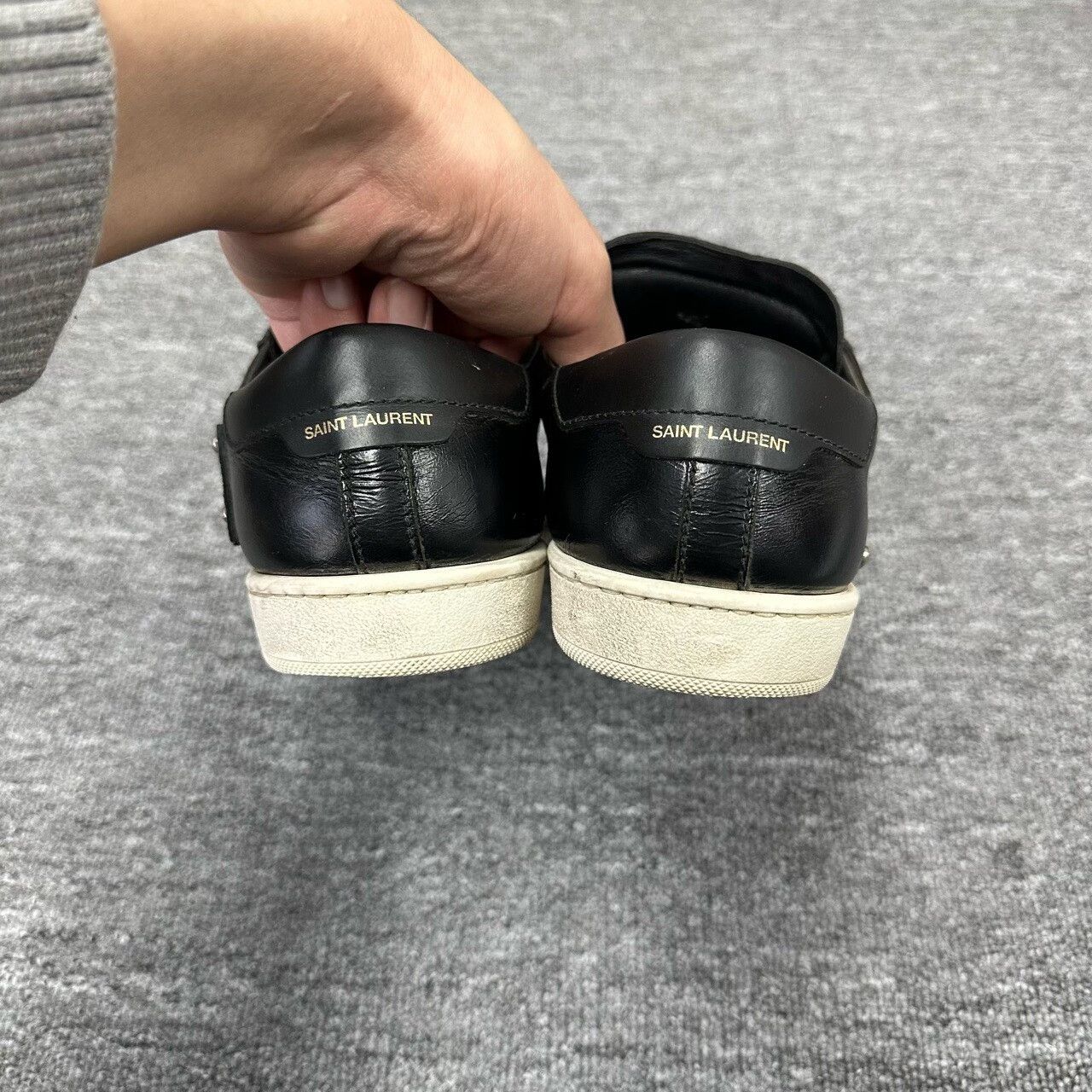 Saint Laurent Paris black heart studded sneakers size 41 Size US 8.5 / EU 41-42 - 5 Thumbnail