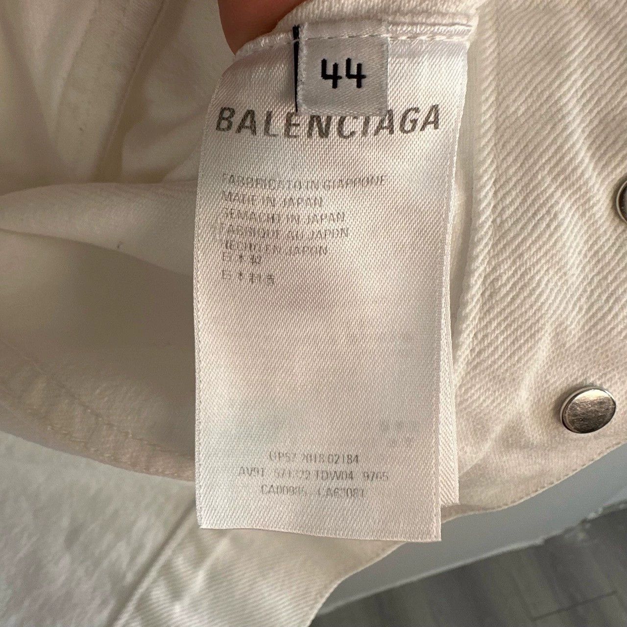 Balenciaga Balenciaga White Denim Jacket with Logo Size US L / EU 52-54 / 3 - 4 Thumbnail