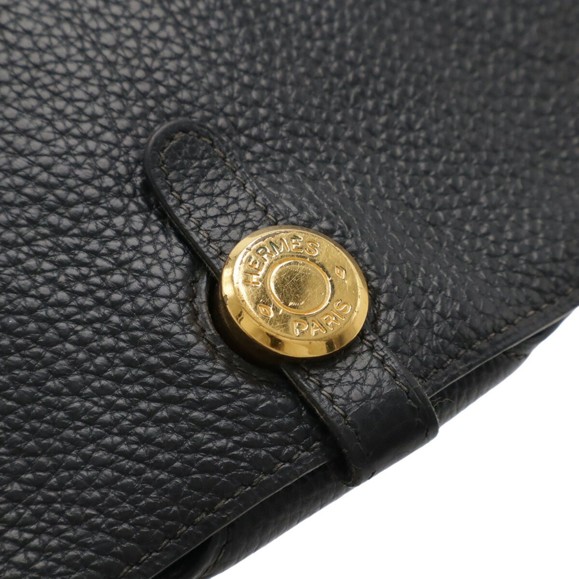 Hermes HERMES Dogon MM Bi-fold Long Wallet, Togo Leather, Black Size ONE SIZE - 5 Thumbnail