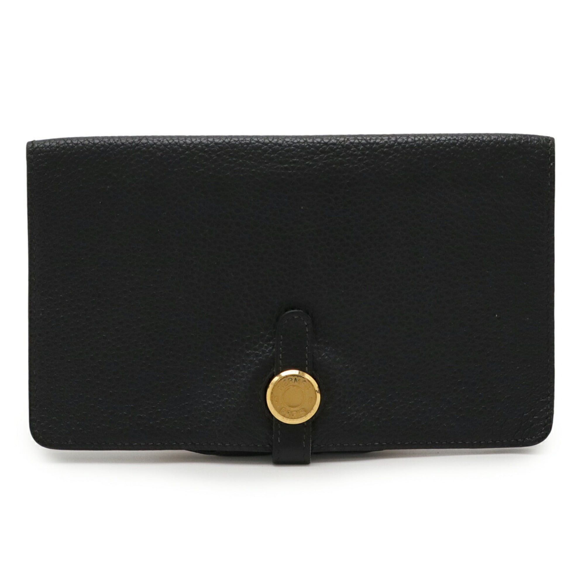 Hermes HERMES Dogon MM Bi-fold Long Wallet, Togo Leather, Black Size ONE SIZE - 2 Thumbnail