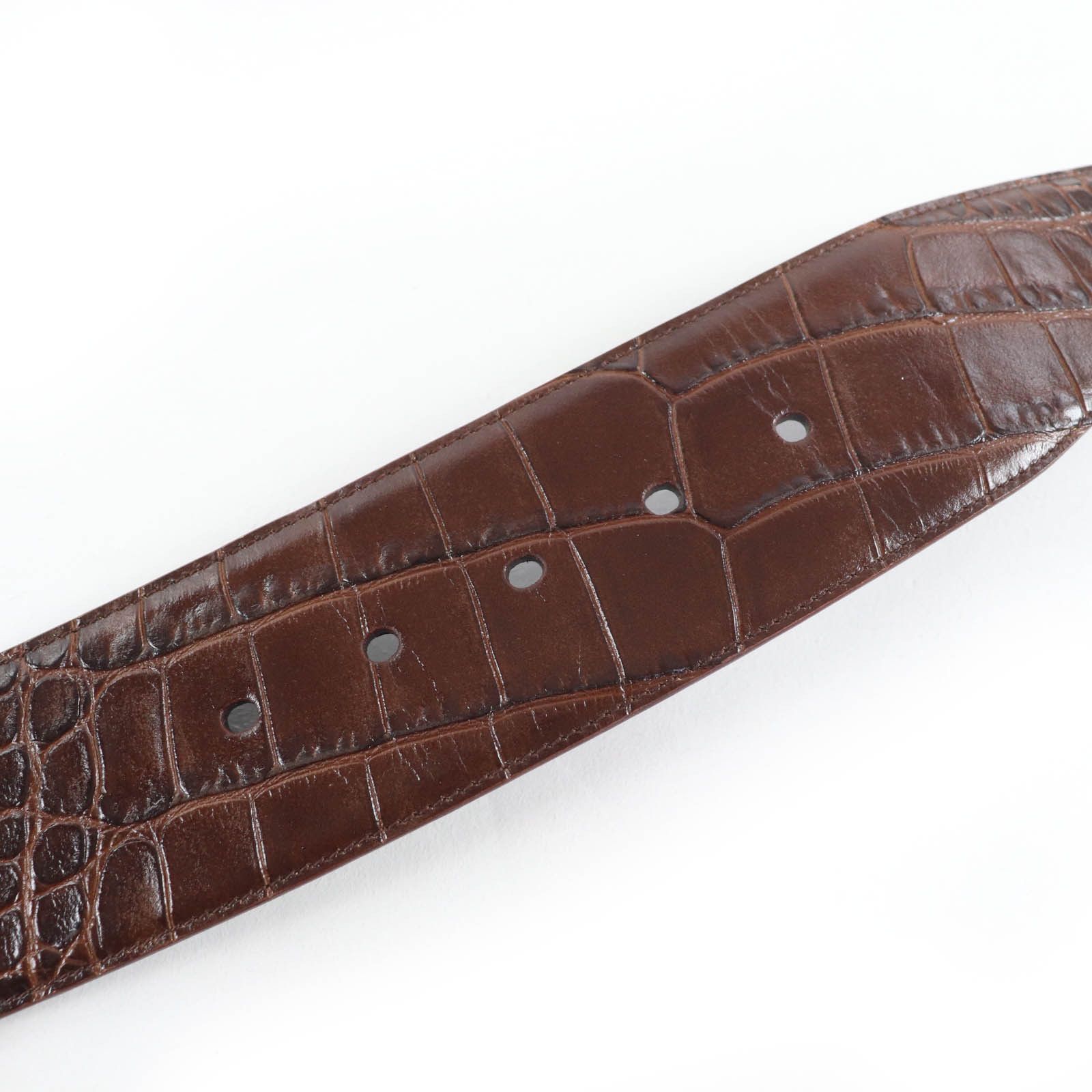 Yves Saint Laurent Yves Saint Laurent Saint Laurent Croco embossed leather Belt Leather Belt GRZ619783 DUTY FREE for USA Size ONE SIZE - 6 Thumbnail