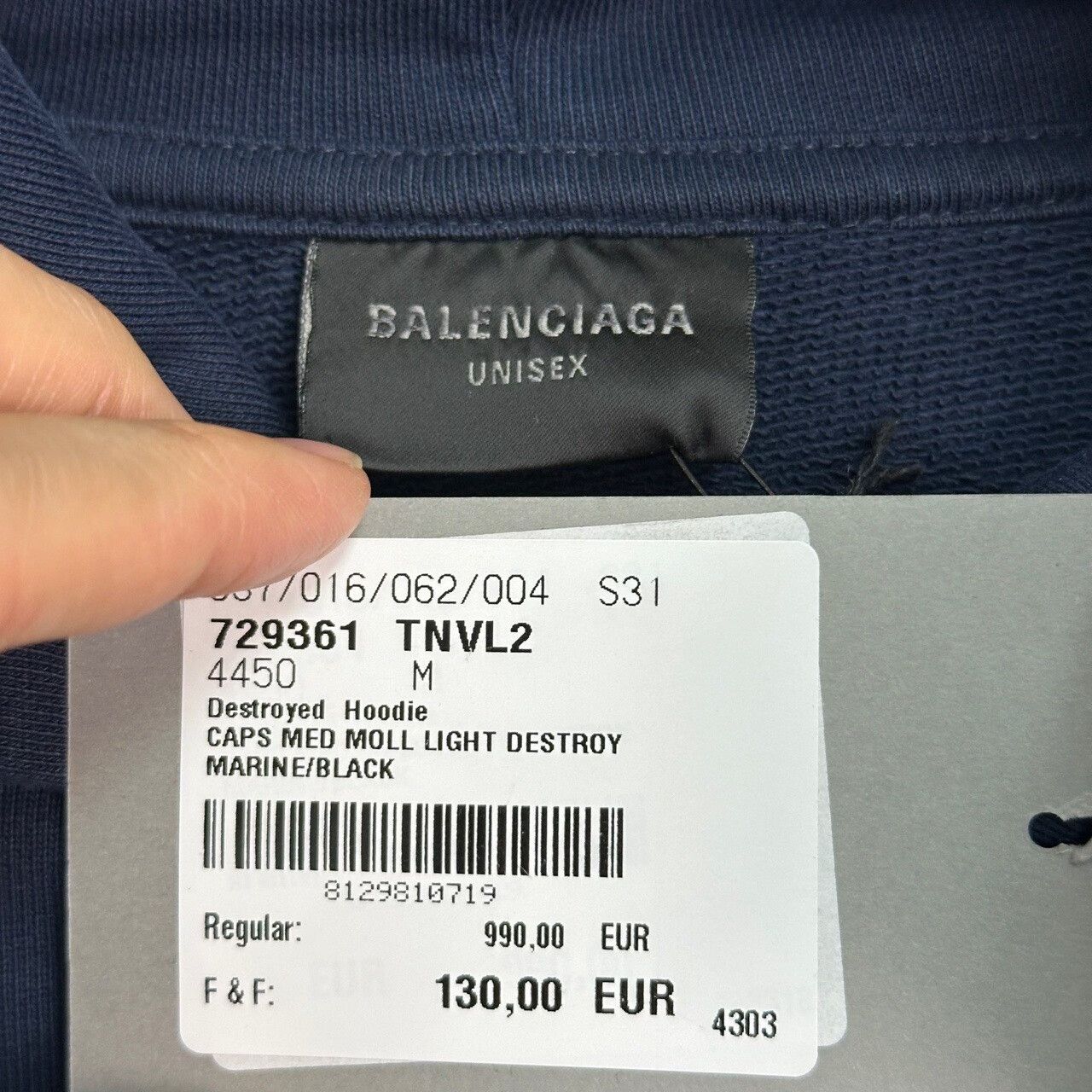 Balenciaga balenciaga new letter hoodie in dark blue Size US M / EU 48-50 / 2 - 3 Thumbnail