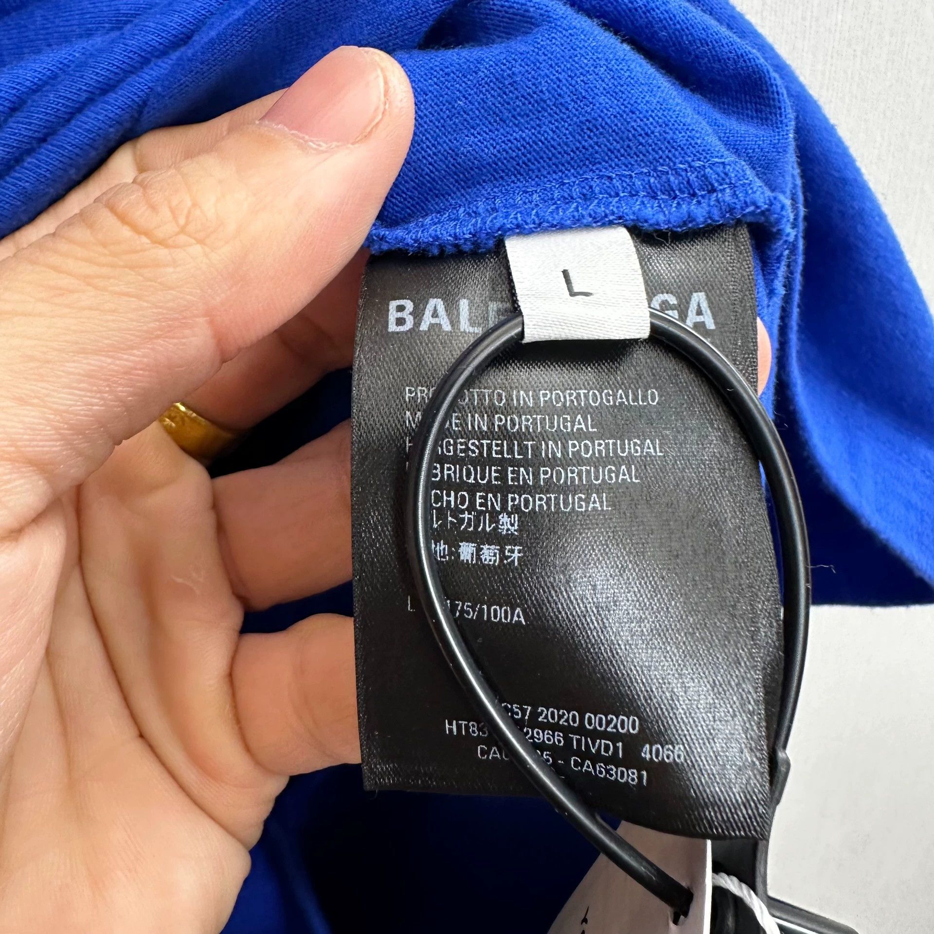 Balenciaga balenciaga blue logo short sleeve t-shirt Size US L / EU 52-54 / 3 - 4 Thumbnail
