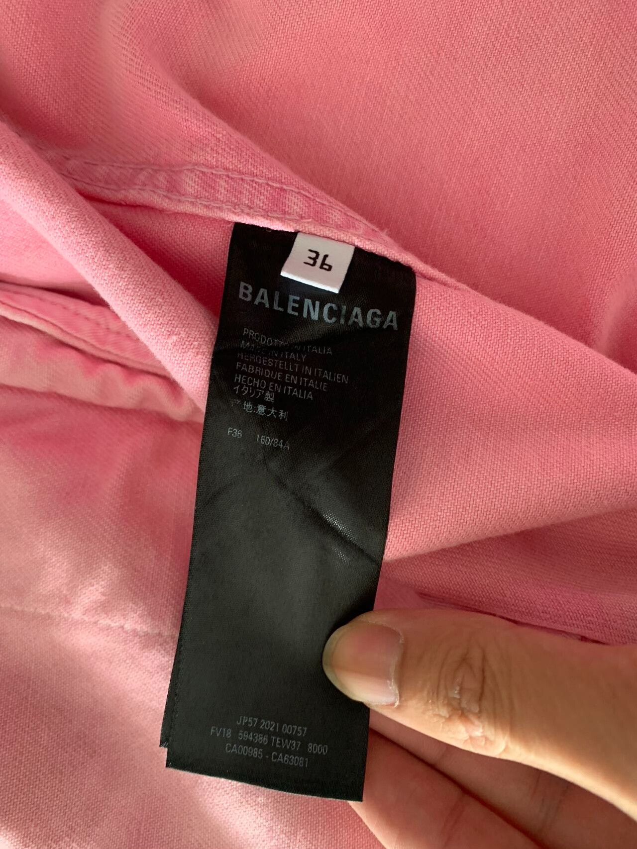 Balenciaga balenciaga pink logo denim jacket Size S / US 4 / IT 40 - 4 Thumbnail