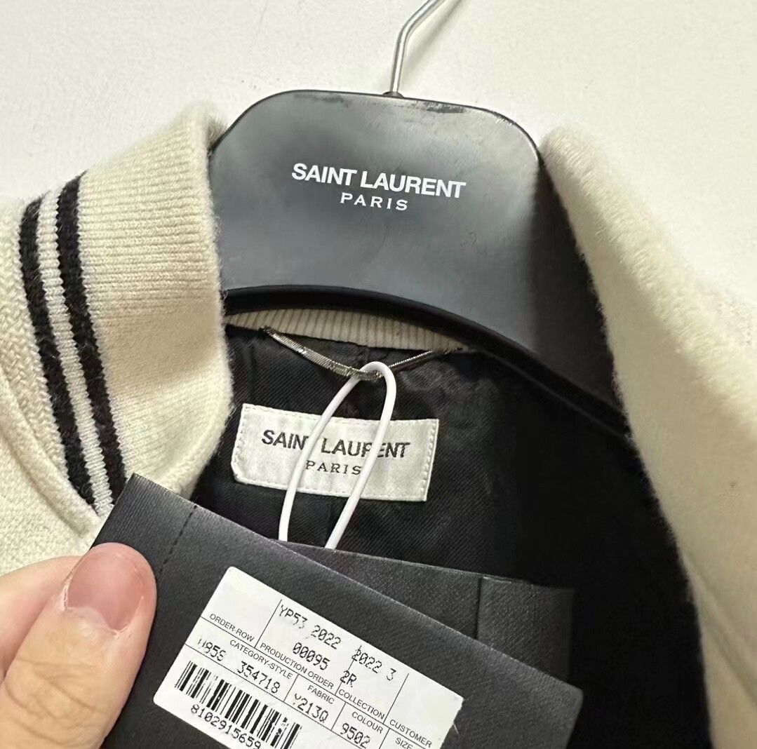 Saint Laurent Paris saint laurent black and white varsity jacket Size US L / EU 52-54 / 3 - 3 Thumbnail