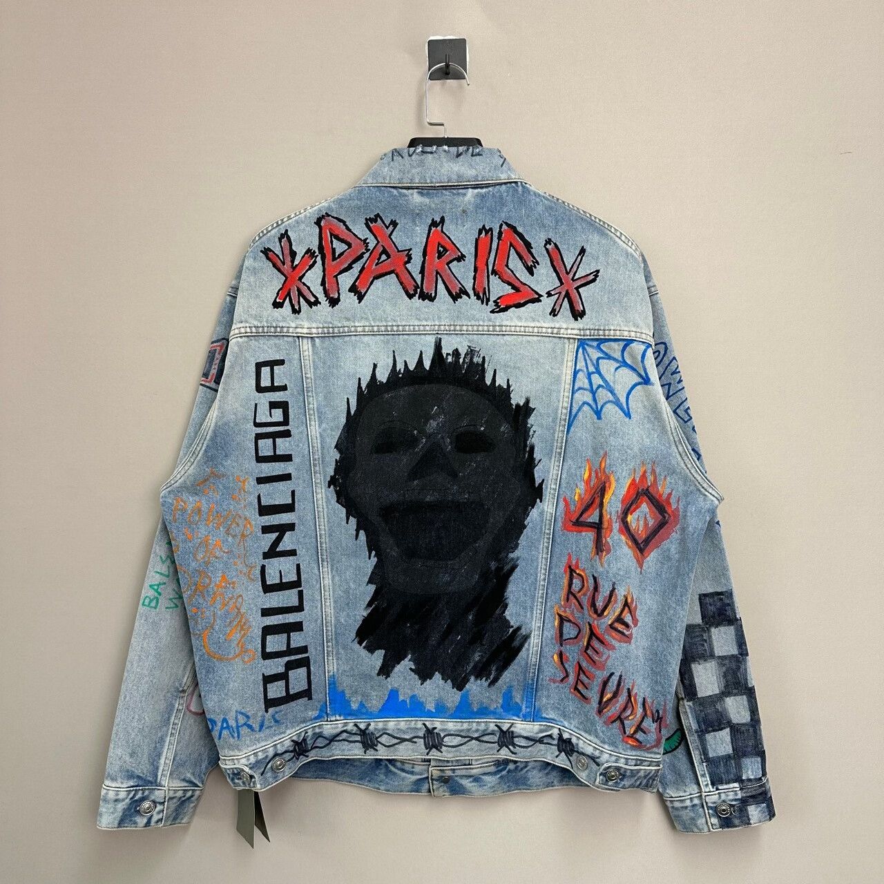 balenciaga graffiti denim jacket size 36