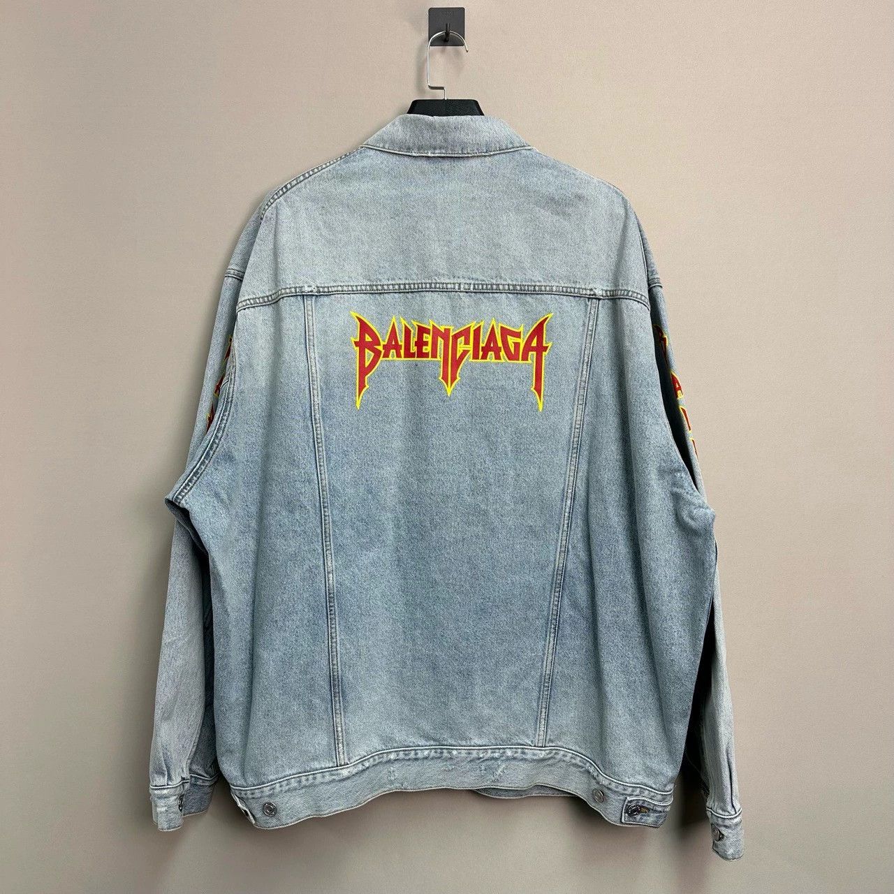 Balenciaga Balenciaga Denim Jacket with Flame Logo Size US M / EU 48-50 / 2 - 2 Thumbnail