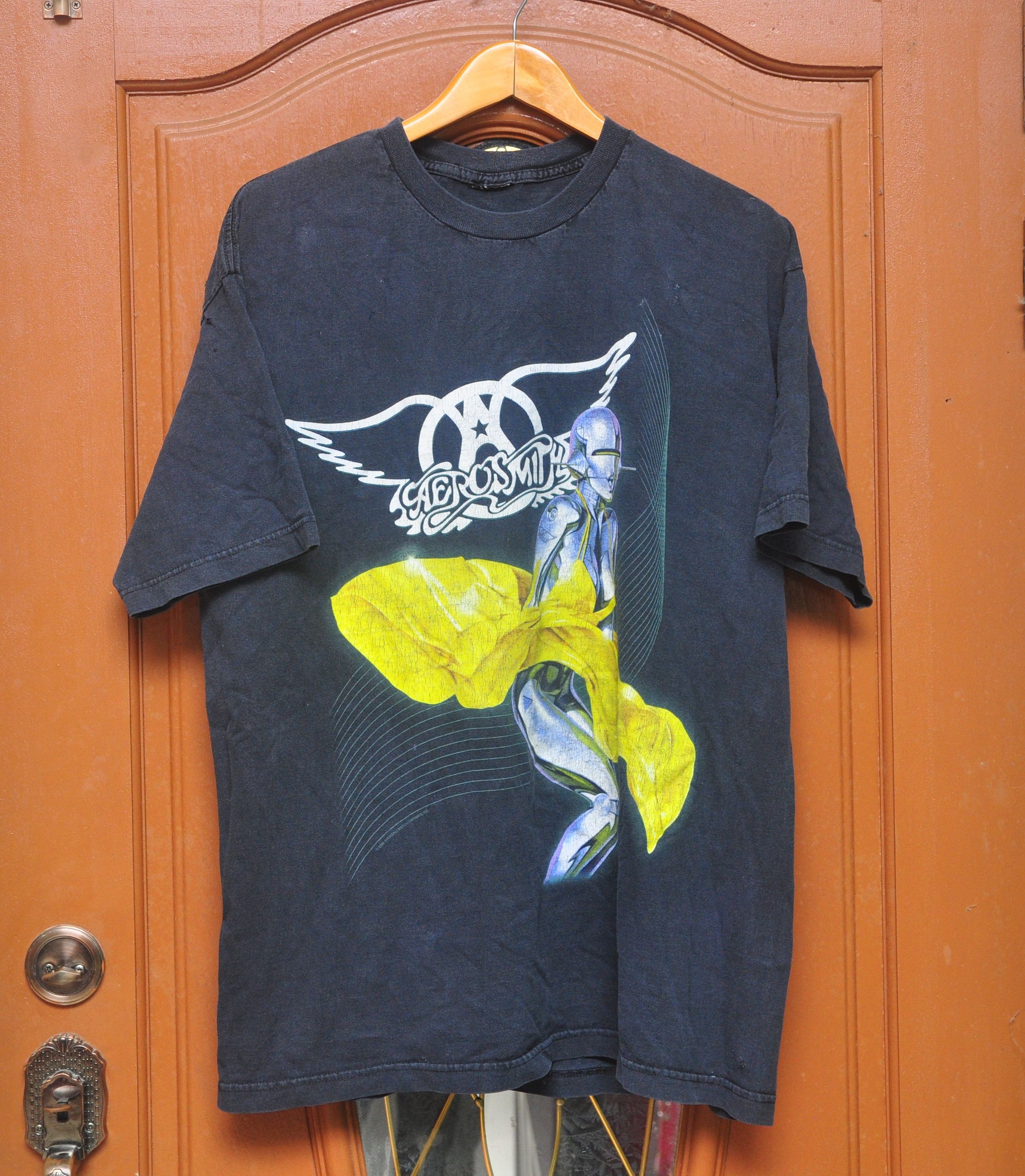 Designer Vintage Aerosmith Just Push Play 2001 World Tour Shirt