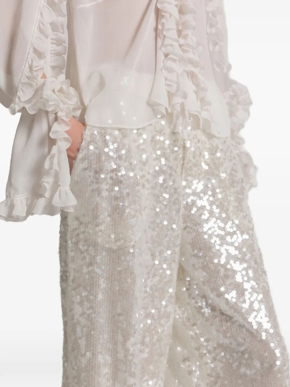 Alberta Ferretti WIDE LEG SEQUINS TROUSERS Size 30" / US 8 / IT 44 - 2 Thumbnail