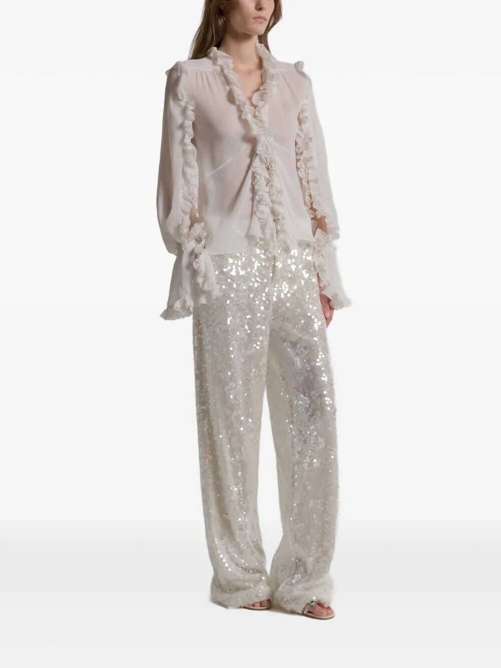 Alberta Ferretti WIDE LEG SEQUINS TROUSERS Size 30" / US 8 / IT 44 - 4 Thumbnail