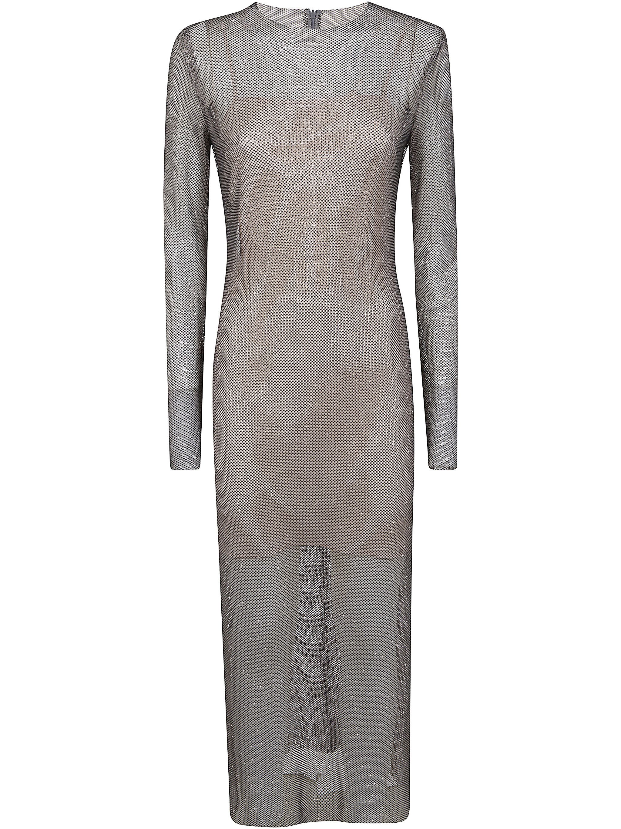 Alberta Ferretti CRYSTALS NET MIDI DRESS Size M / US 6-8 / IT 42-44 - 5 Thumbnail