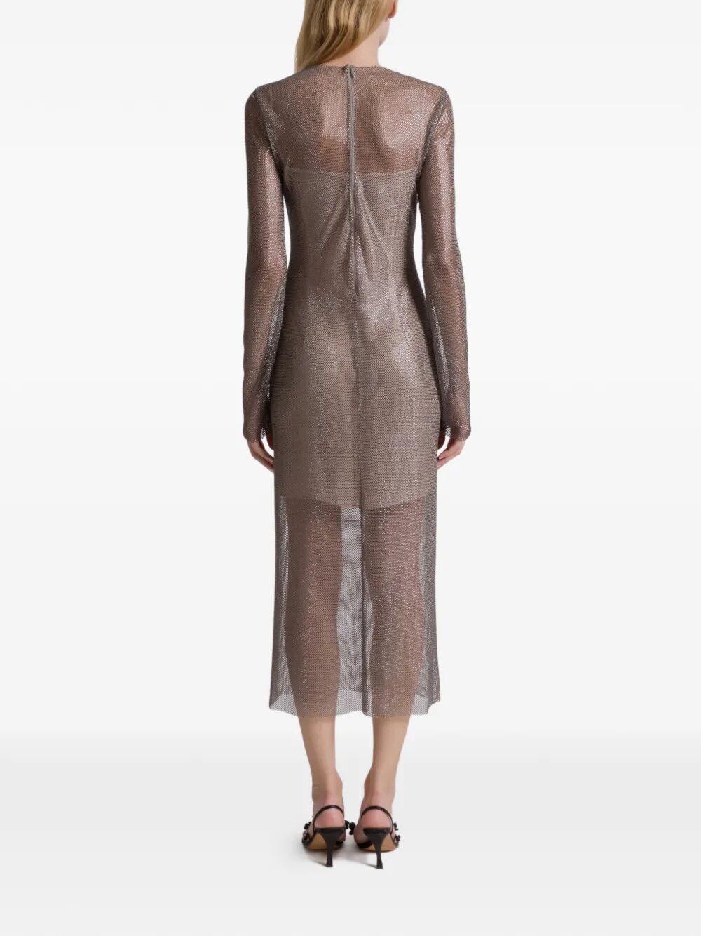 Alberta Ferretti CRYSTALS NET MIDI DRESS Size M / US 6-8 / IT 42-44 - 4 Thumbnail