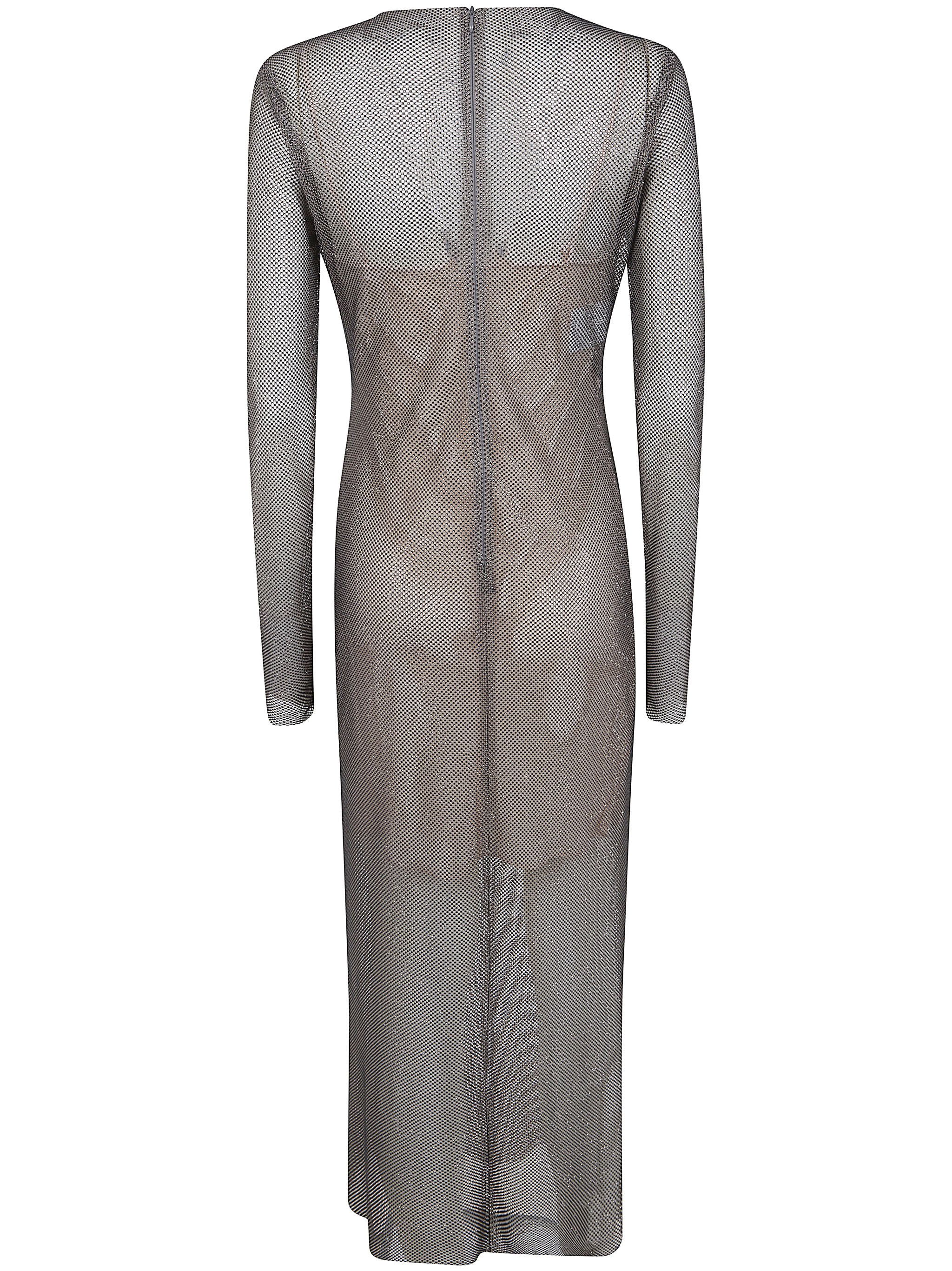 Alberta Ferretti CRYSTALS NET MIDI DRESS Size M / US 6-8 / IT 42-44 - 6 Thumbnail
