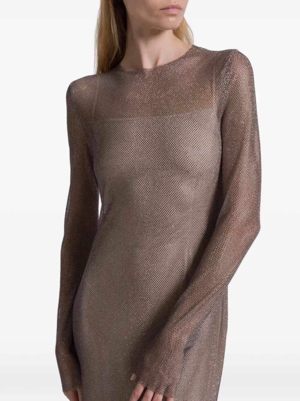 Alberta Ferretti CRYSTALS NET MIDI DRESS Size M / US 6-8 / IT 42-44 - 2 Thumbnail