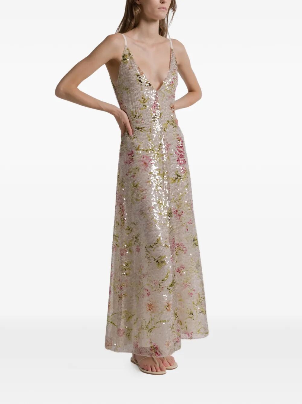 Alberta Ferretti PRINTED SEQUINS LONG DRESS Size M / US 6-8 / IT 42-44 - 2 Thumbnail