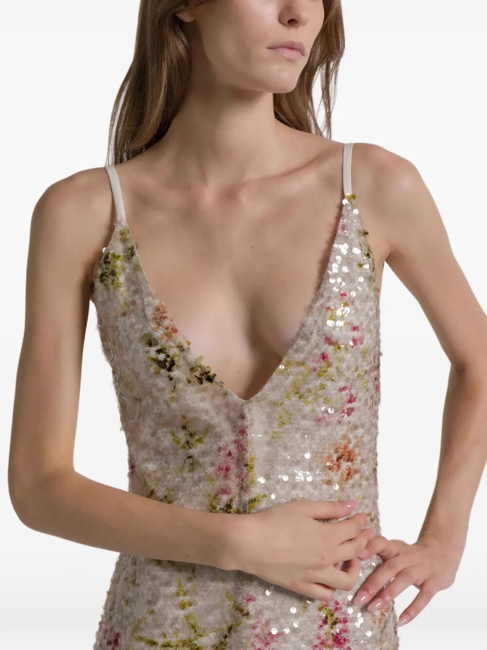 Alberta Ferretti PRINTED SEQUINS LONG DRESS Size M / US 6-8 / IT 42-44 - 4 Thumbnail