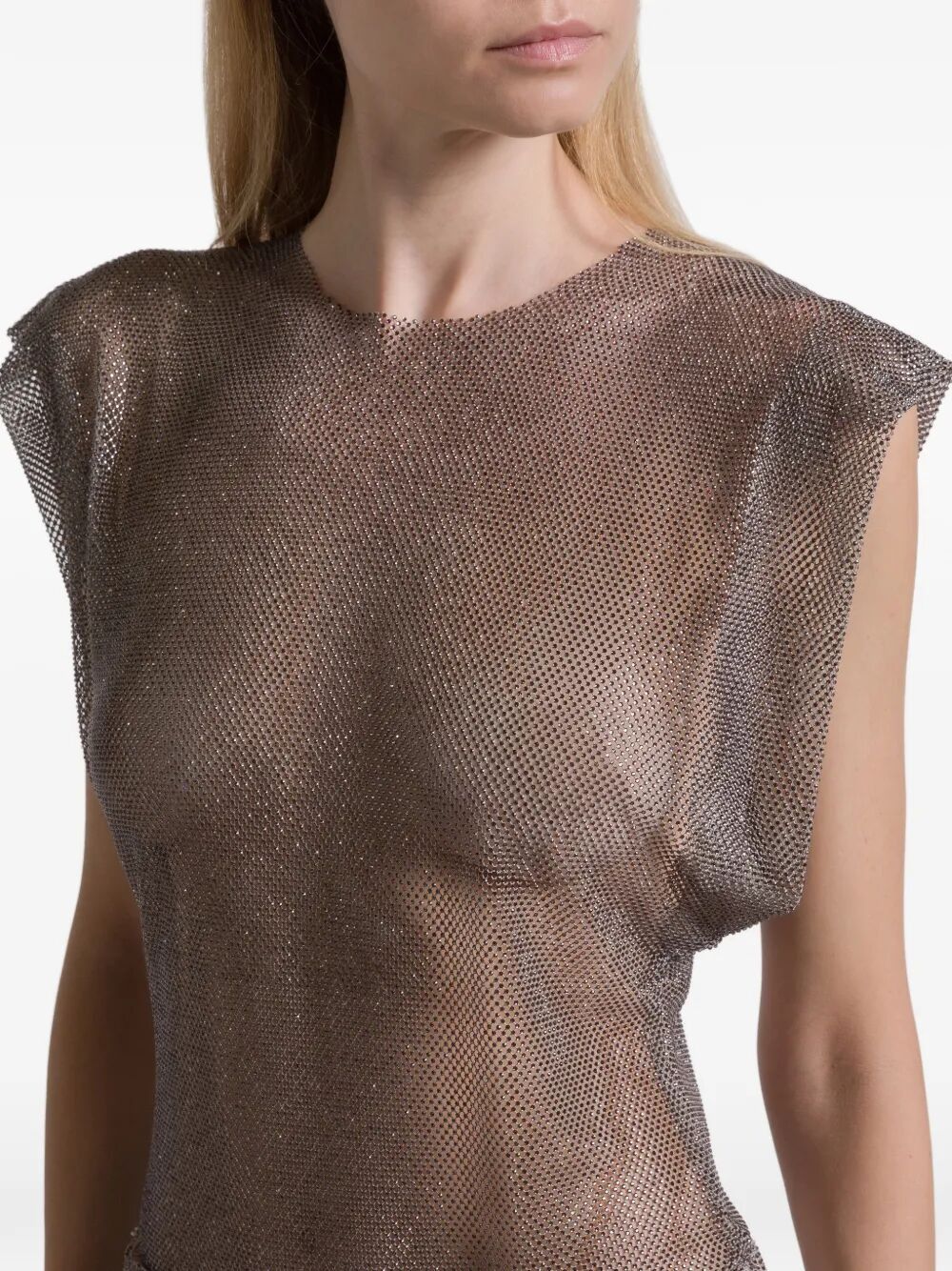 Alberta Ferretti CRYSTALS NET T-SHIRT Size M / US 6-8 / IT 42-44 - 2 Thumbnail