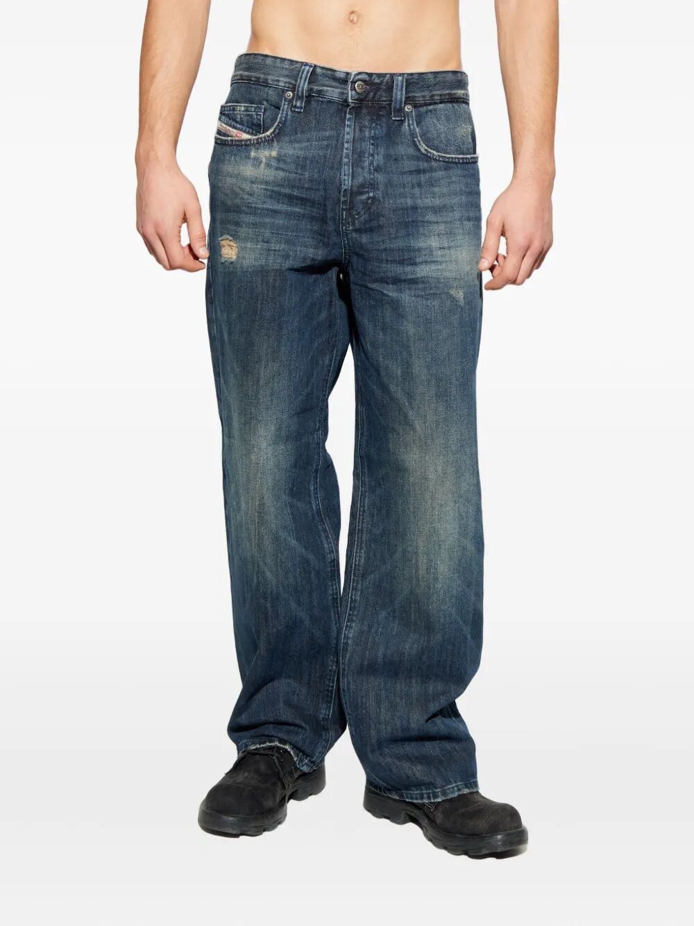 Diesel "2001 D-MACRO" WIDE LEG JEANS Size US 33 - 4 Thumbnail