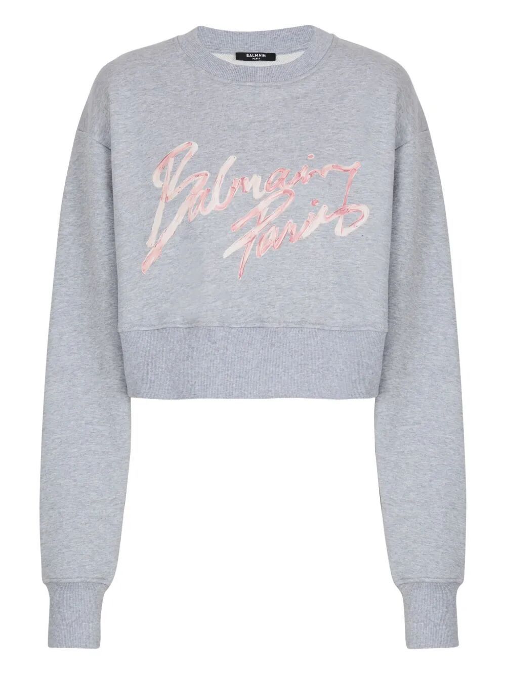 Balmain "BALMAIN PARIS" CROPPED ROUNDNECK SWEATER Size M / US 6-8 / IT 42-44 - 2 Thumbnail