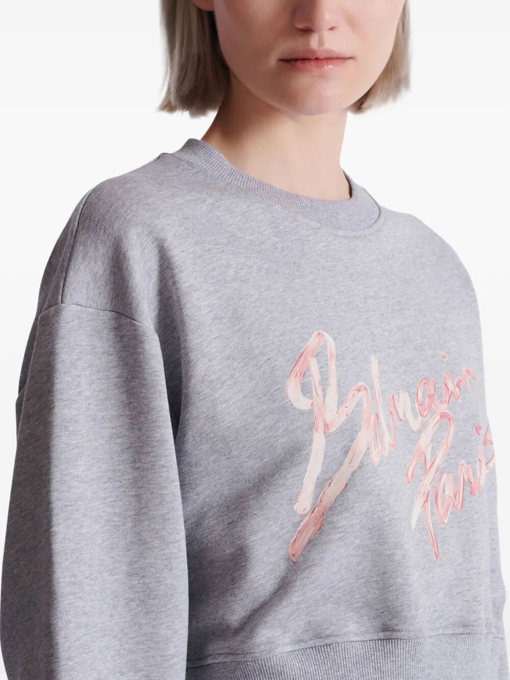 Balmain "BALMAIN PARIS" CROPPED ROUNDNECK SWEATER Size M / US 6-8 / IT 42-44 - 4 Thumbnail