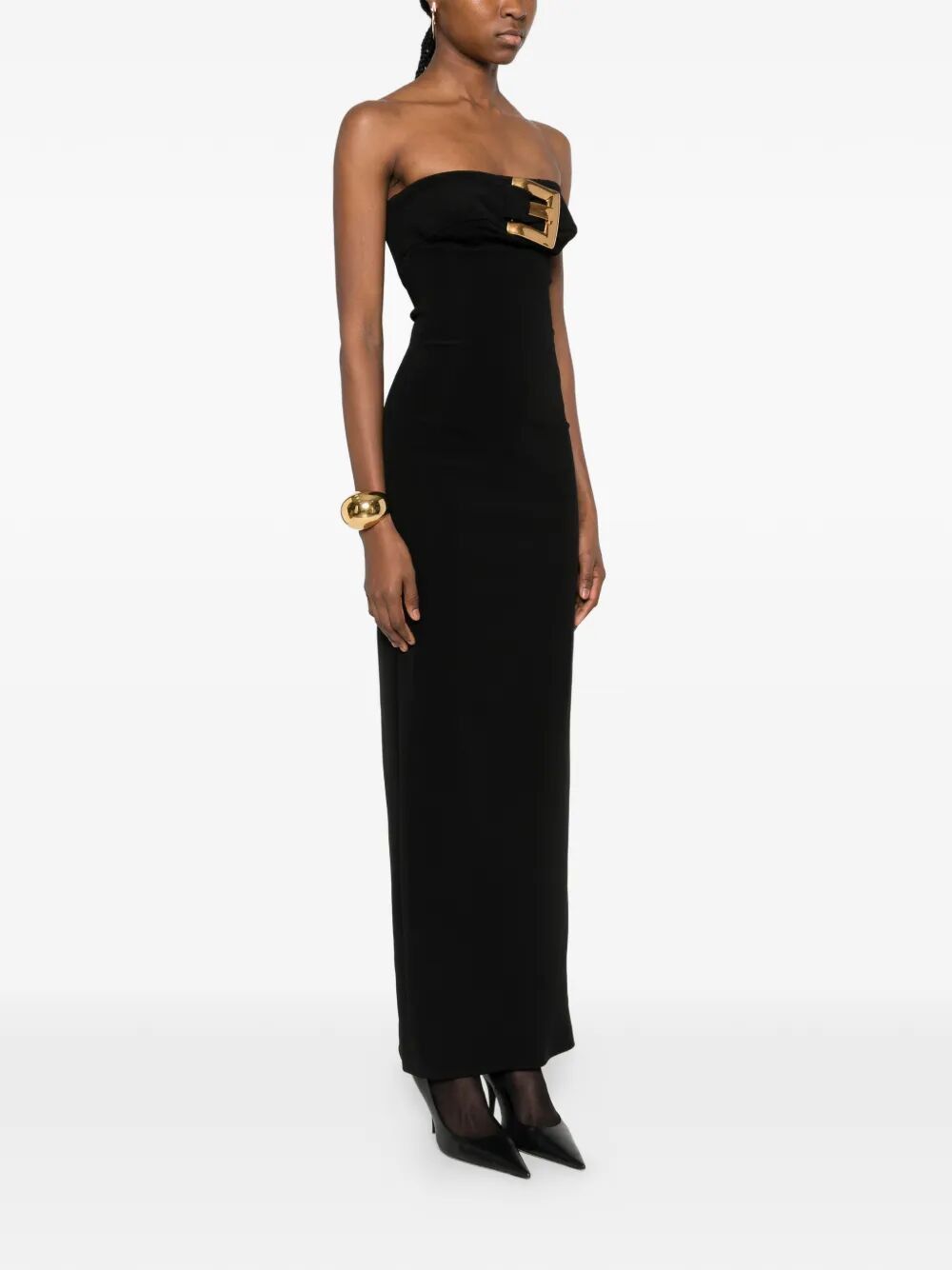 Balmain BELTED BUSTIER COMPACT JERSEY LONG DRESS Size M / US 6-8 / IT 42-44 - 7 Thumbnail
