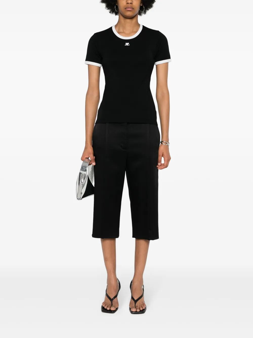 Courreges "SIGNATURE CONTRAST" T-SHIRT Size L / US 10 / IT 46 - 2 Thumbnail