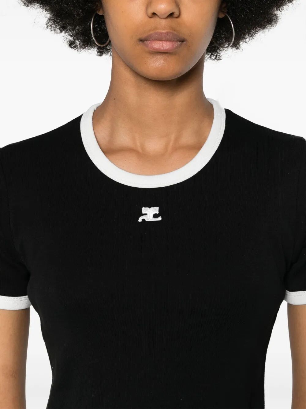 Courreges "SIGNATURE CONTRAST" T-SHIRT Size L / US 10 / IT 46 - 4 Thumbnail